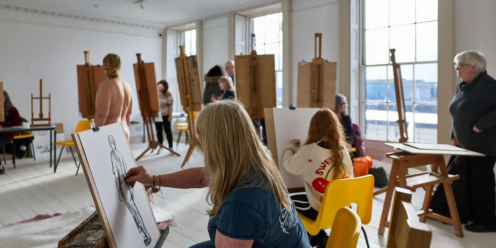 A life drawing class at South Quay Gallery